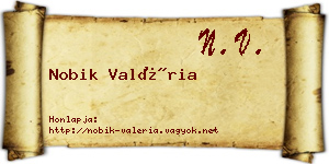 Nobik Valéria névjegykártya